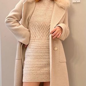 100% Wool Pink Long Sweater Dress